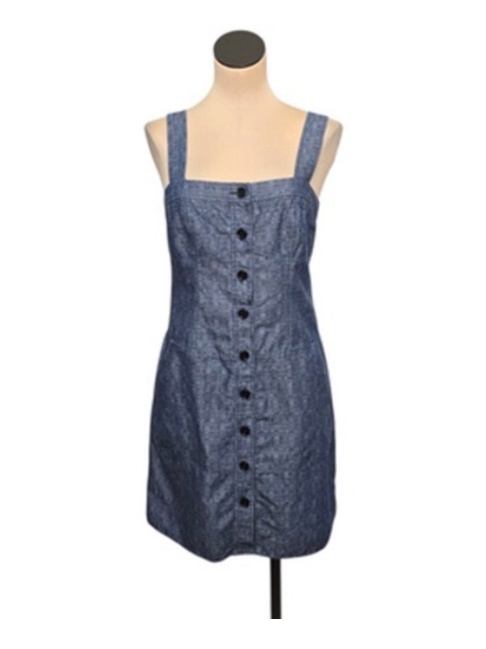 Derek Lam Chambray Button-Front Mini Dress - Blue